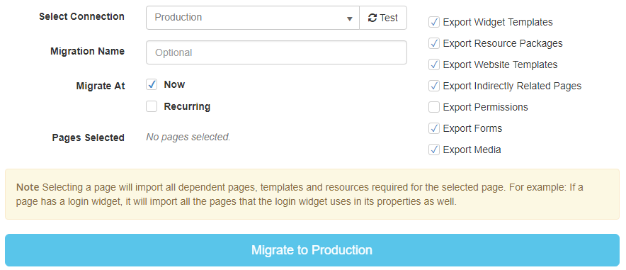 Migrations Options Migrations Options