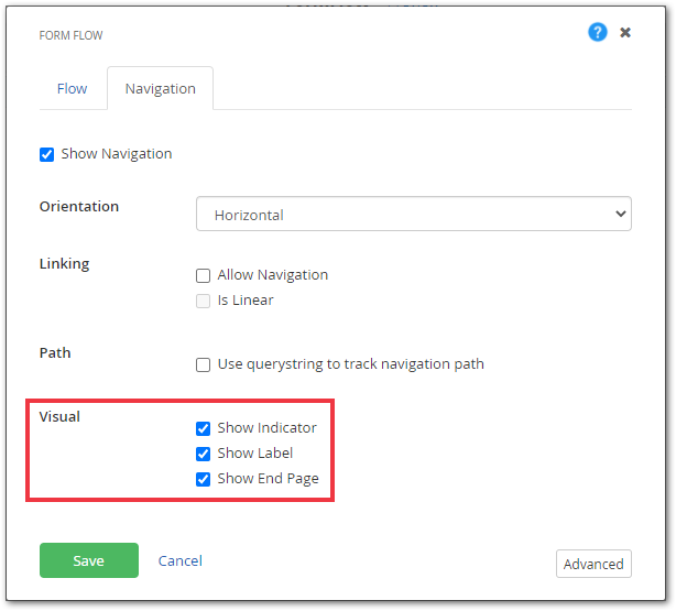 FormFlow_Nav_5 FormFlow Visual options