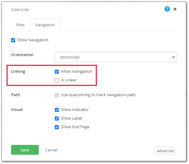 FormFlow Navigation  Linking