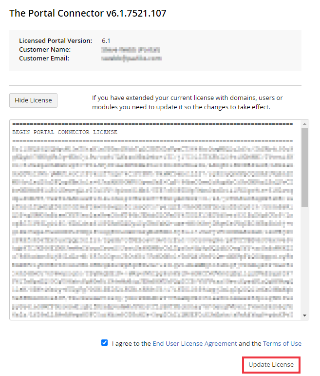 TPC Update License