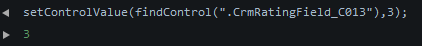 setControlValue Rating Field setControlValue Rating Field