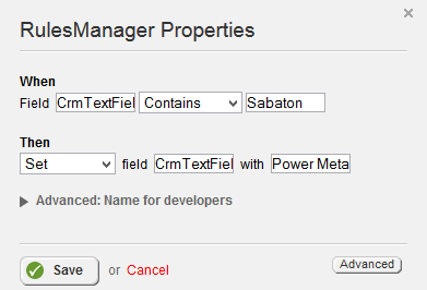 Rules Manager Contains and Set Rules Manager Contains and Set