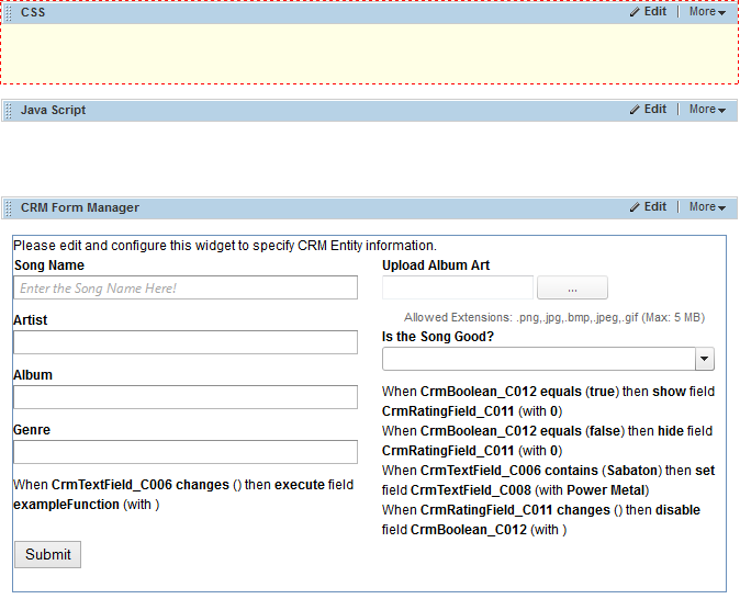 Rules Manager Page Example Rules Manager Page Example