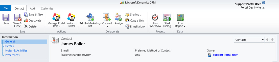 CRM User Invite Option