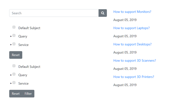 TPC Knowledge Base - Subjects Widget